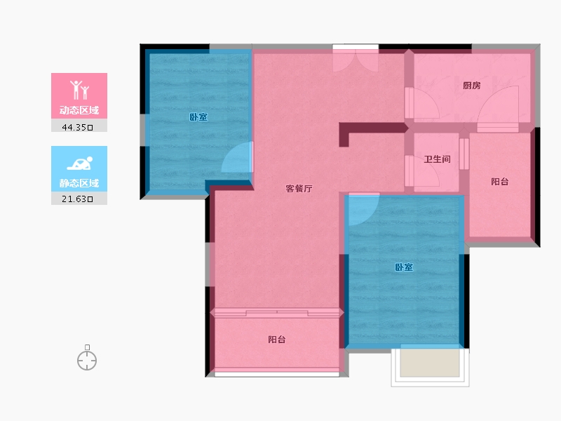 湖南省-长沙市-中欣楚天雅郡-58.12-户型库-动静分区