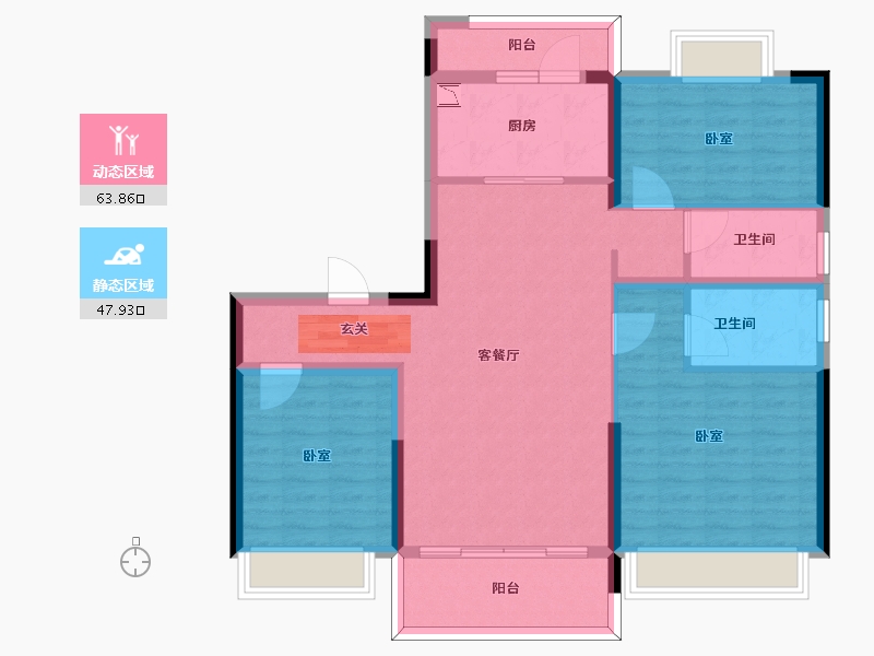 河南省-驻马店市-碧桂园蔡州府-100.00-户型库-动静分区