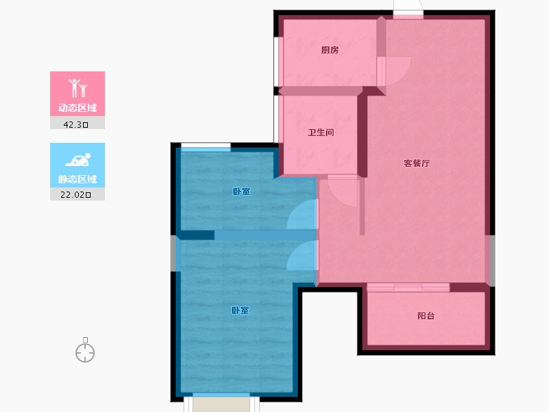 湖北省-武汉市-中建福地星城福邸-56.71-户型库-动静分区