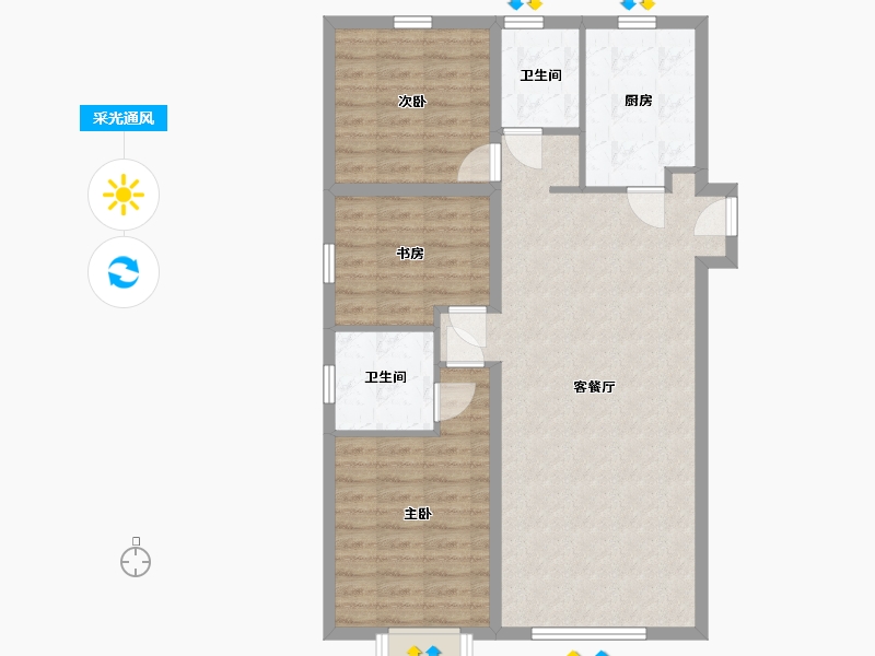 新疆维吾尔自治区-乌鲁木齐市-世界冠郡-89.00-户型库-采光通风