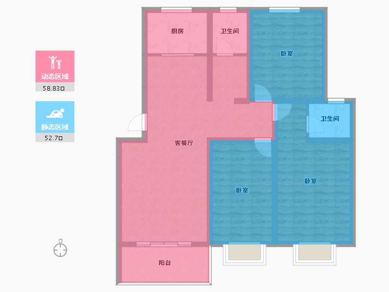 河南省-许昌市-荣城尚府-99.71-户型库-动静分区