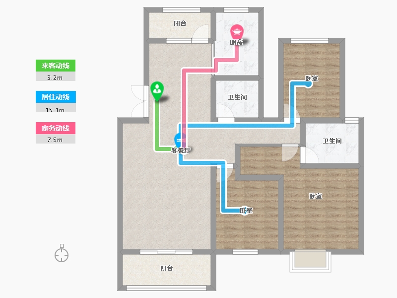 江西省-景德镇市-润华·锦绣天成-106.03-户型库-动静线