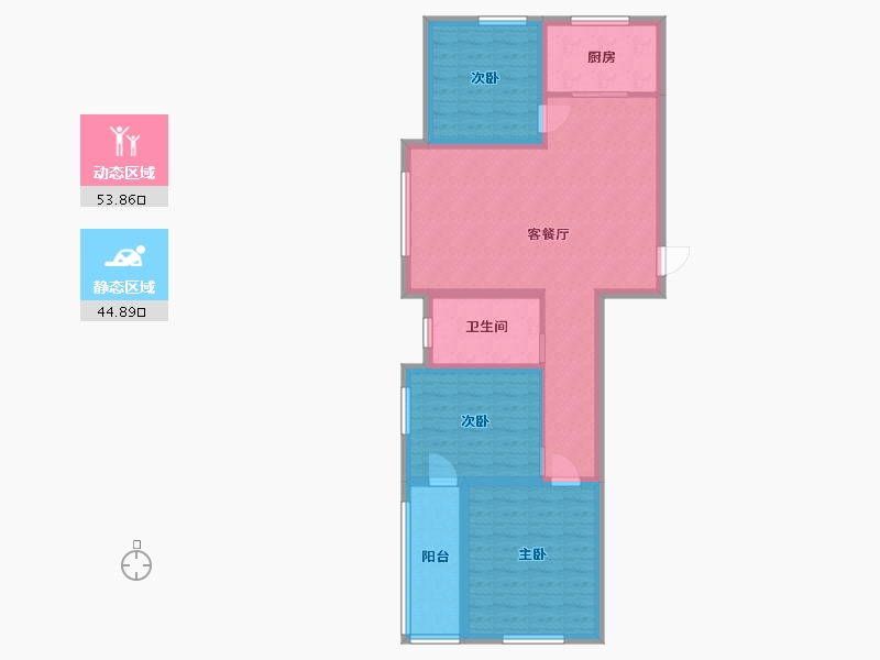 山东省-潍坊市-银泉广场-87.99-户型库-动静分区