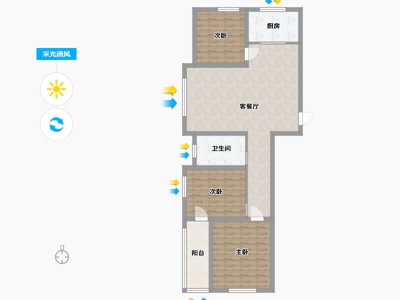 山东省-潍坊市-银泉广场-87.99-户型库-采光通风