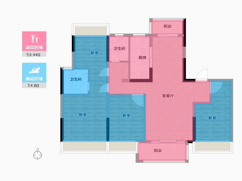 湖北省-宜昌市-招商·依云水岸-102.00-户型库-动静分区