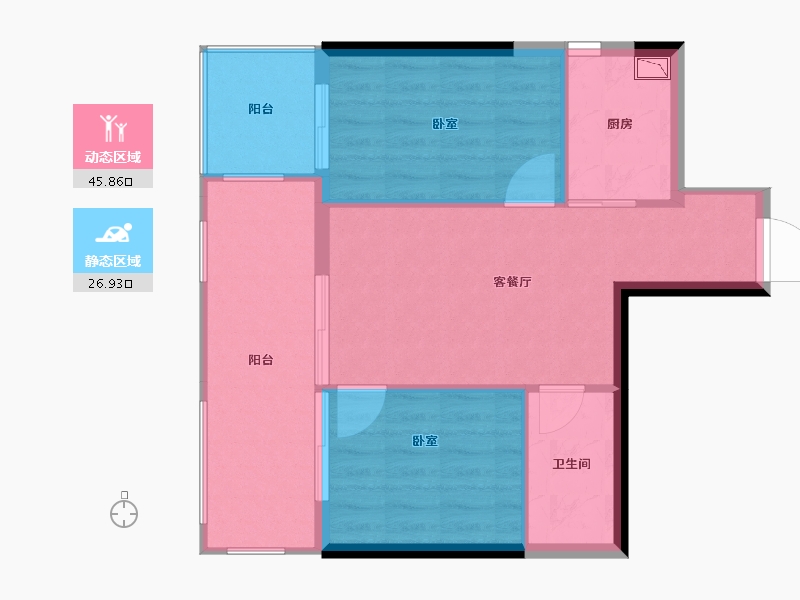 湖北省-十堰市-震洋贵府-62.28-户型库-动静分区