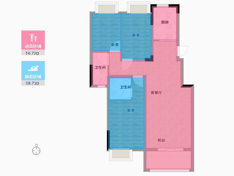 湖北省-武汉市-洺悦华府-85.00-户型库-动静分区