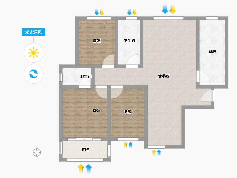 河南省-驻马店市-润博景园-101.24-户型库-采光通风