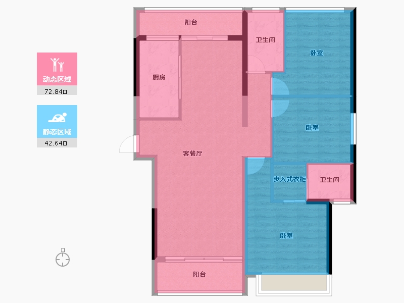 湖北省-襄阳市-鼎豊·紫云台-104.41-户型库-动静分区