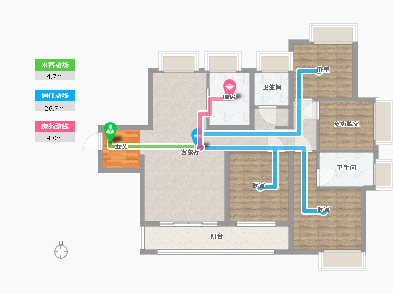 湖北省-武汉市-路劲时代城-105.19-户型库-动静线