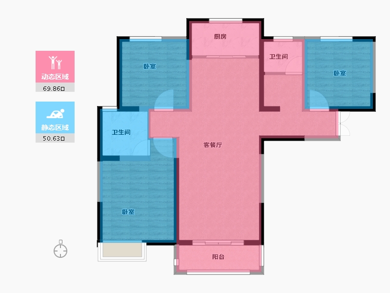 河南省-郑州市-长江一号宏图-108.06-户型库-动静分区