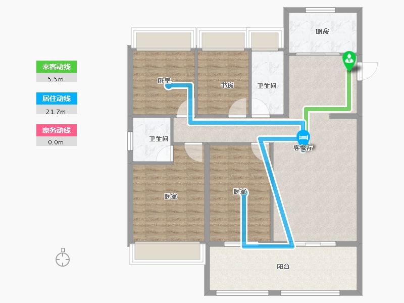 湖北省-咸宁市-咸宁·九樾-108.14-户型库-动静线