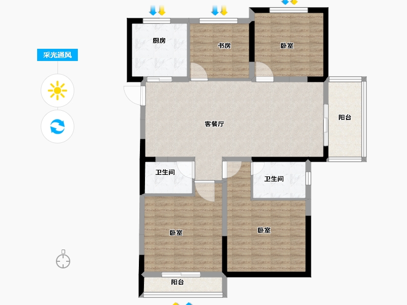 湖北省-宜昌市-山水如画-111.83-户型库-采光通风