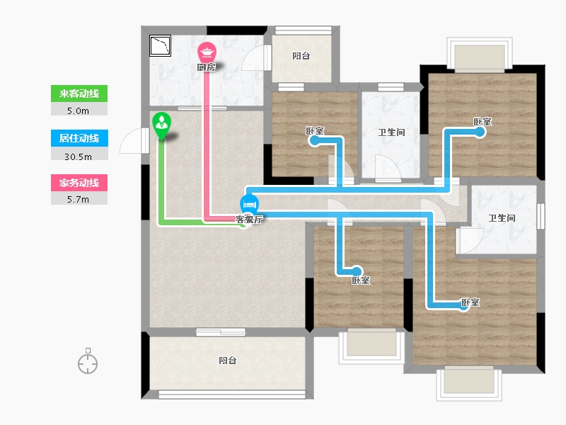 河南省-信阳市-蓝光雍锦府-102.27-户型库-动静线