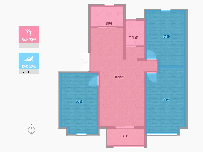 山东省-临沂市-林庄御园4期·澜庭-106.00-户型库-动静分区