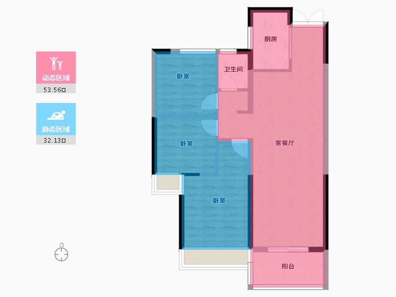 湖北省-宜昌市-建投时代印-76.87-户型库-动静分区