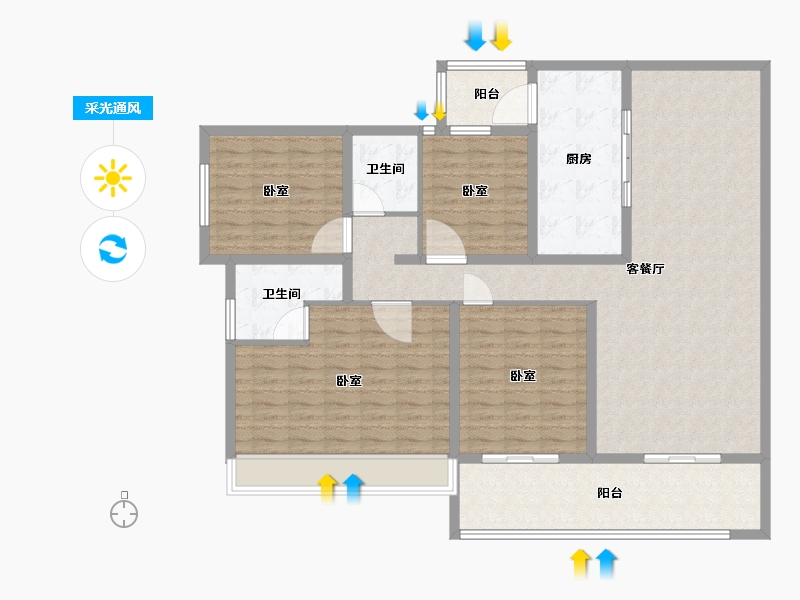 河南省-南阳市-金河湾-142.19-户型库-采光通风