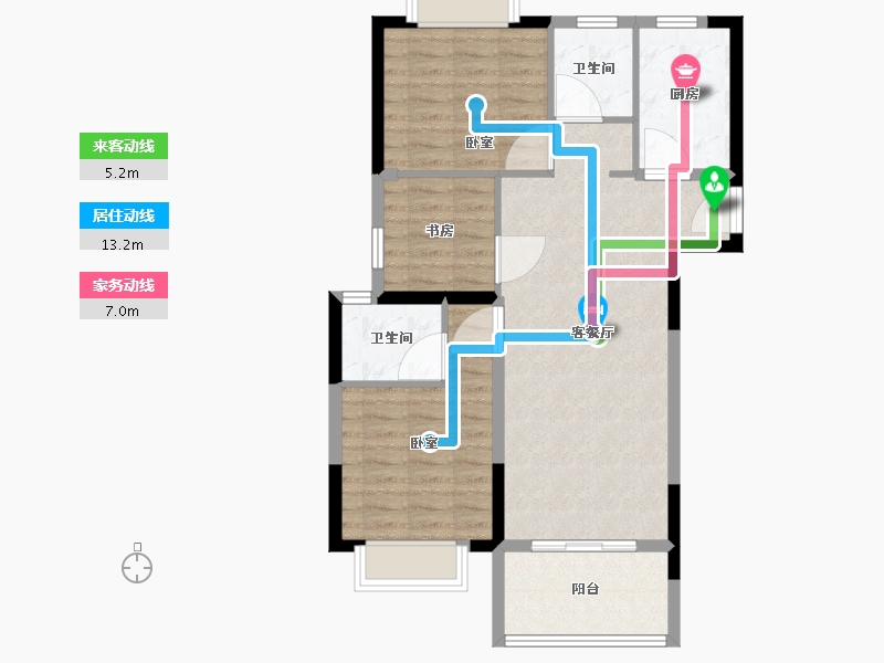 湖北省-武汉市-洺悦华府-82.01-户型库-动静线