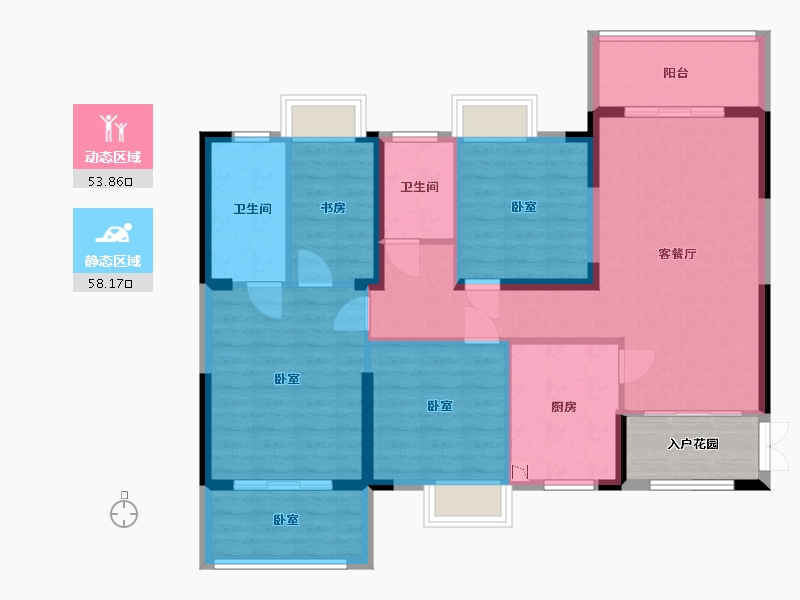 湖北省-武汉市-国瑞新港广场二期-105.33-户型库-动静分区