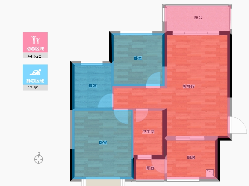 广西壮族自治区-贺州市-南宁恒大城-64.75-户型库-动静分区