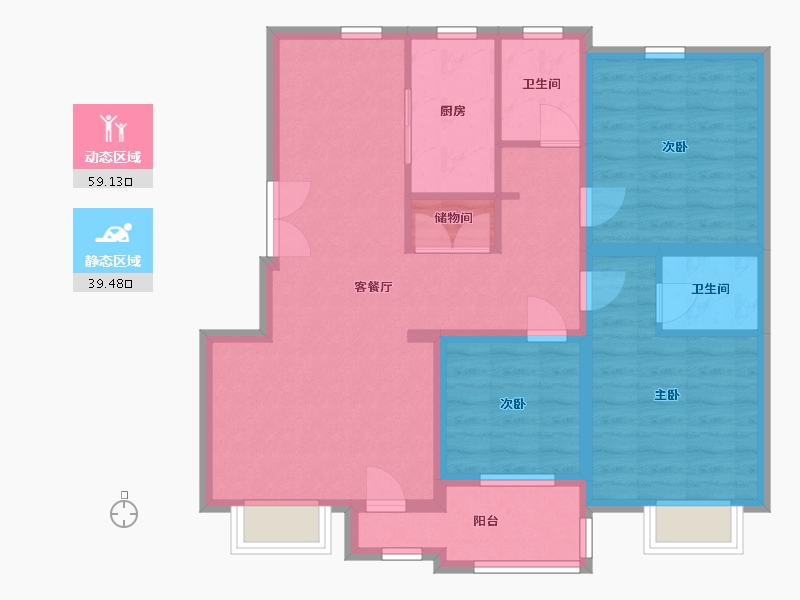 山东省-临沂市-林庄御园4期·澜庭-88.01-户型库-动静分区