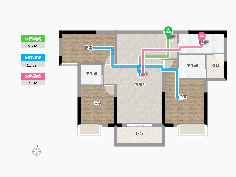 湖北省-黄冈市-红安东城国际-83.71-户型库-动静线