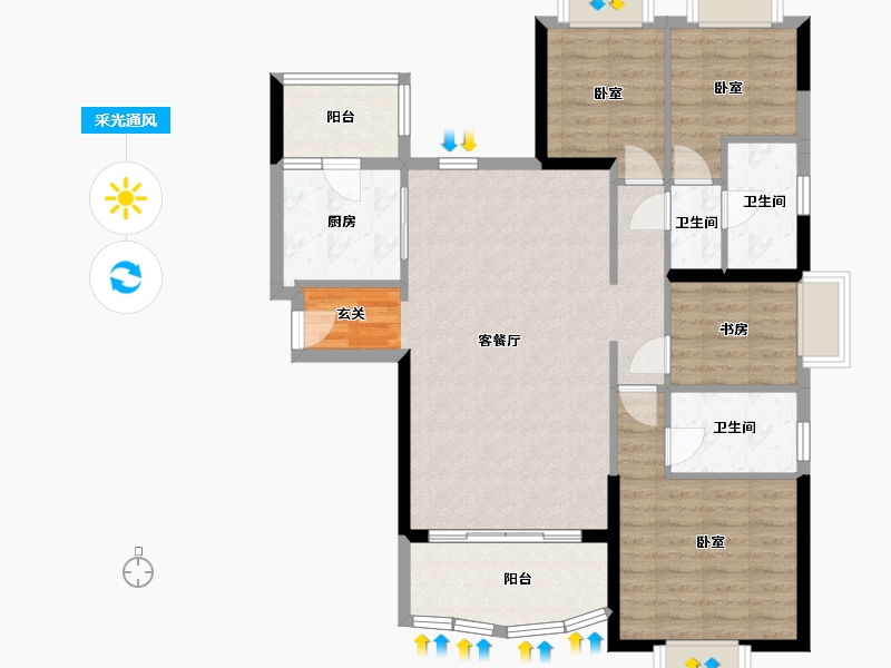 湖南省-岳阳市-恒大溪上桃花源-98.28-户型库-采光通风