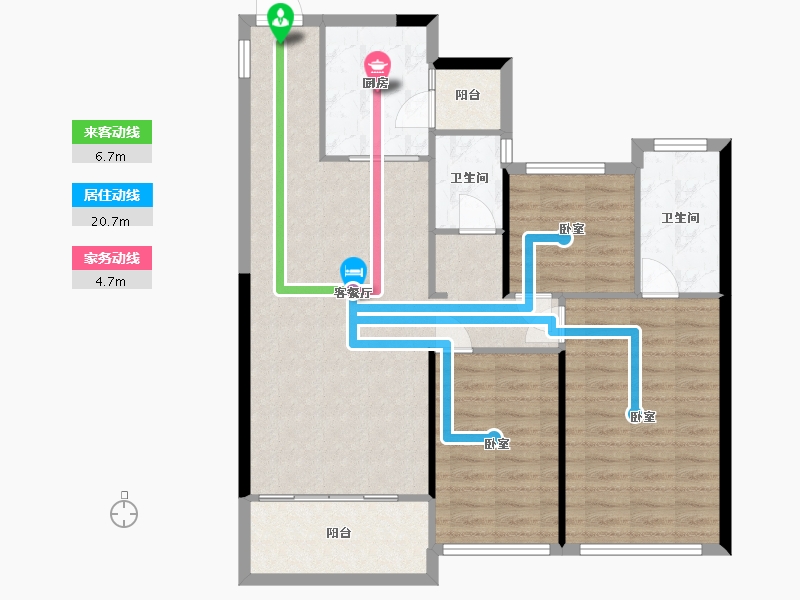 湖南省-常德市-裕泰·兰园广场-93.99-户型库-动静线