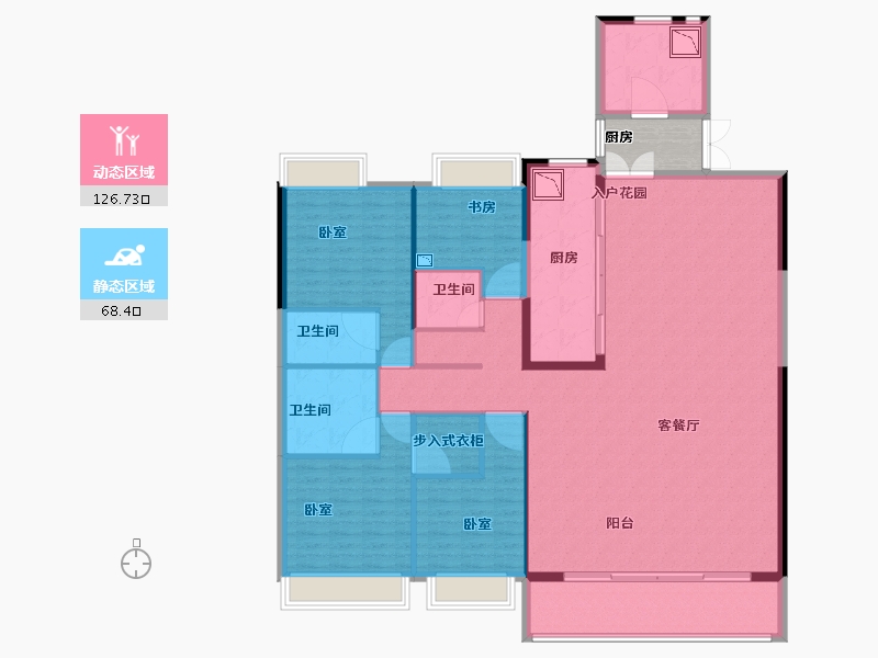 湖北省-襄阳市-鼎豊·紫云台-183.71-户型库-动静分区