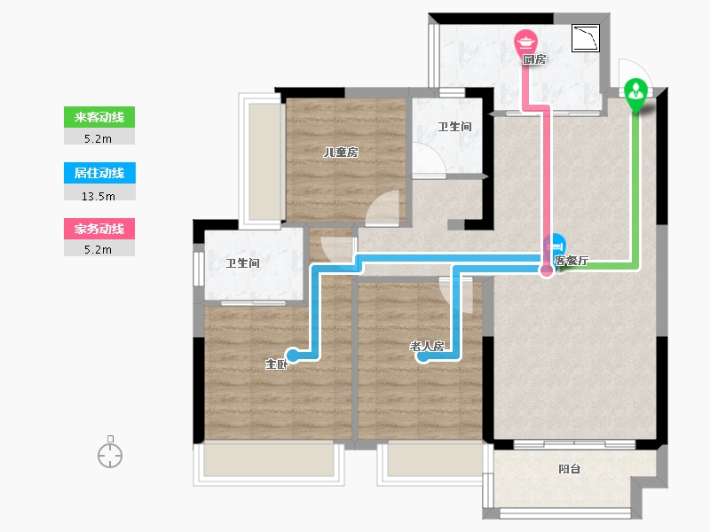 湖南省-株洲市-海源·又一城-83.69-户型库-动静线