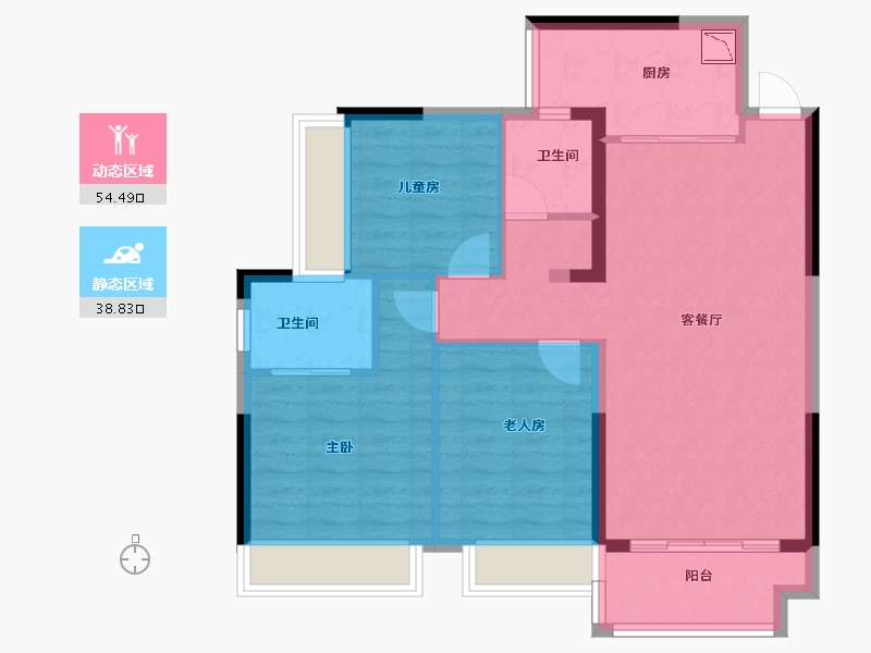 湖南省-株洲市-海源·又一城-83.69-户型库-动静分区