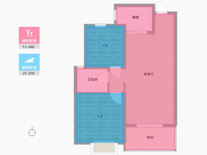 山东省-临沂市-荣盛蓝山郡-71.00-户型库-动静分区