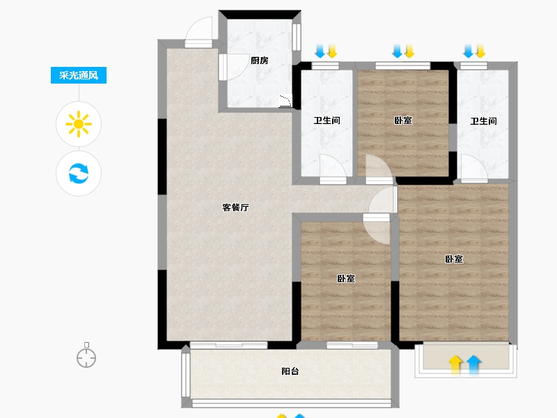 河南省-南阳市-南召建业城-91.50-户型库-采光通风