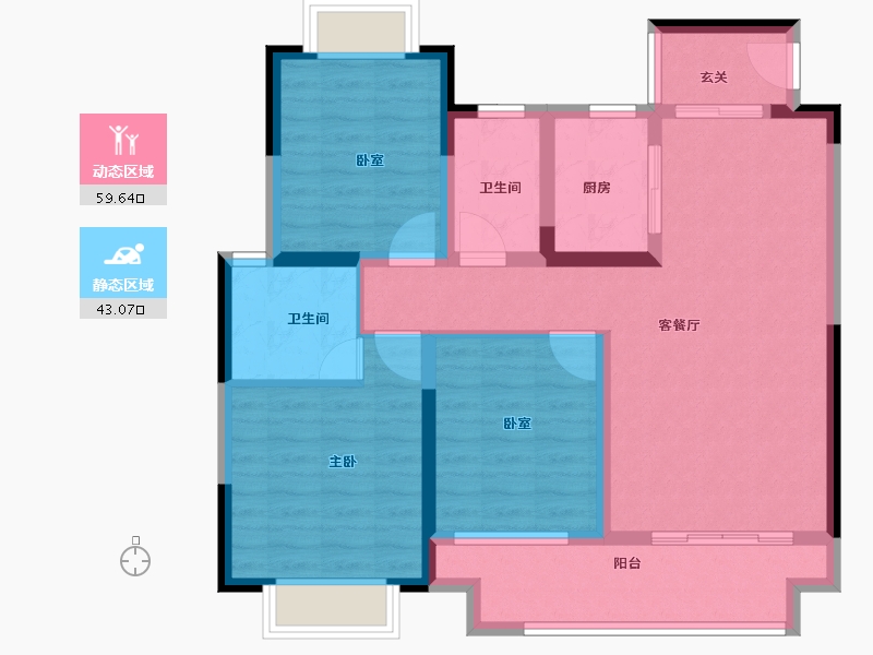 江西省-上饶市-上坤滨江四季-91.00-户型库-动静分区