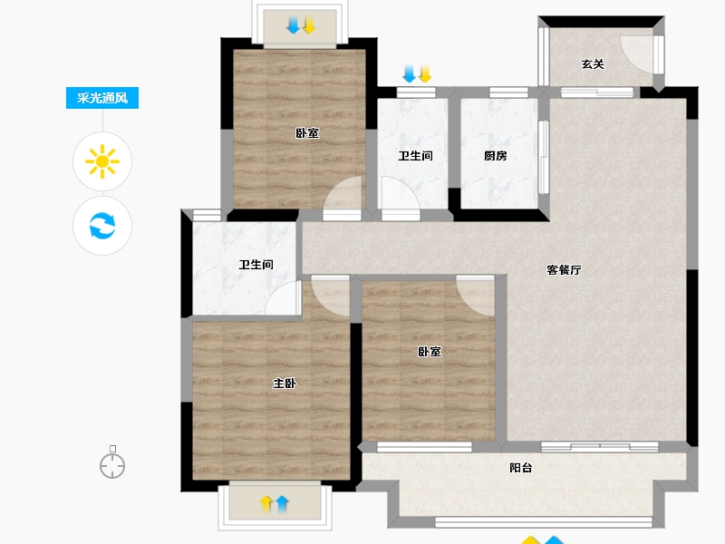 江西省-上饶市-上坤滨江四季-91.00-户型库-采光通风