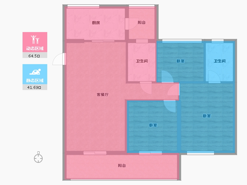 河南省-信阳市-蓝光雍锦府-96.00-户型库-动静分区