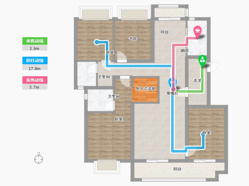 湖北省-武汉市-洺悦华府-111.18-户型库-动静线