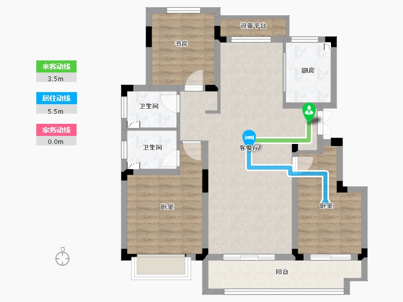 安徽省-宣城市-瑞泰华府-87.98-户型库-动静线