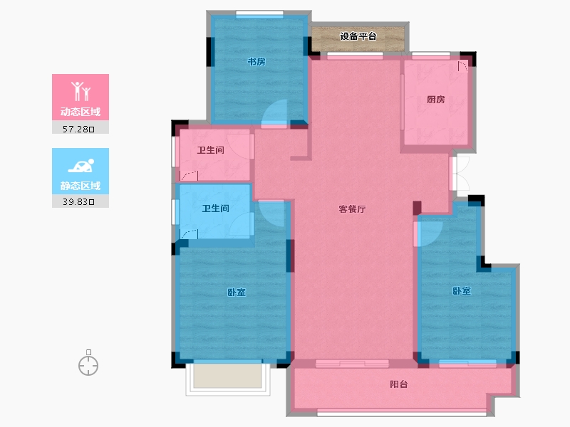 安徽省-宣城市-瑞泰华府-87.98-户型库-动静分区