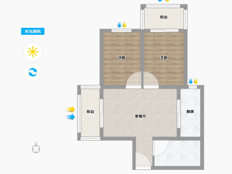 山东省-威海市-那香海国际旅游度假区-61.00-户型库-采光通风