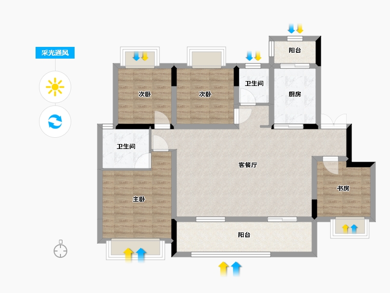 四川省-巴中市-麓府-104.10-户型库-采光通风