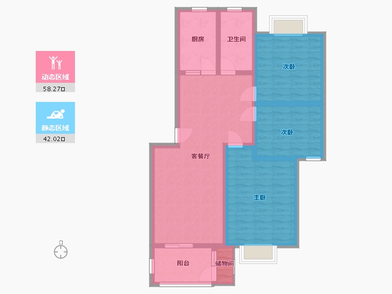 山东省-临沂市-宝丽·未来城-89.08-户型库-动静分区