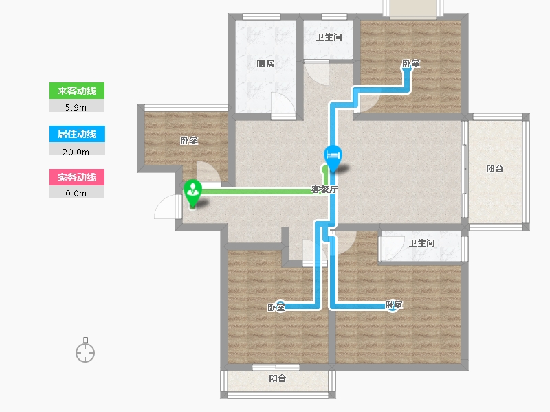 河南省-南阳市-幸福家园-110.22-户型库-动静线