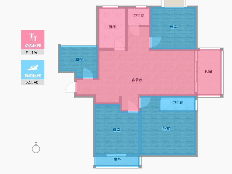 河南省-南阳市-幸福家园-110.22-户型库-动静分区