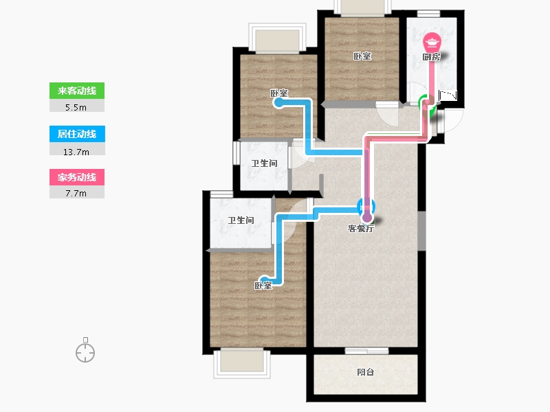 湖北省-武汉市-中建福地星城福邸-78.84-户型库-动静线