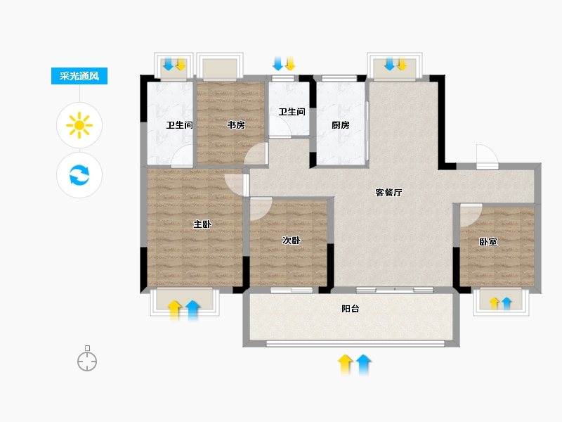 江西省-上饶市-九颂金科·云玺台-108.00-户型库-采光通风