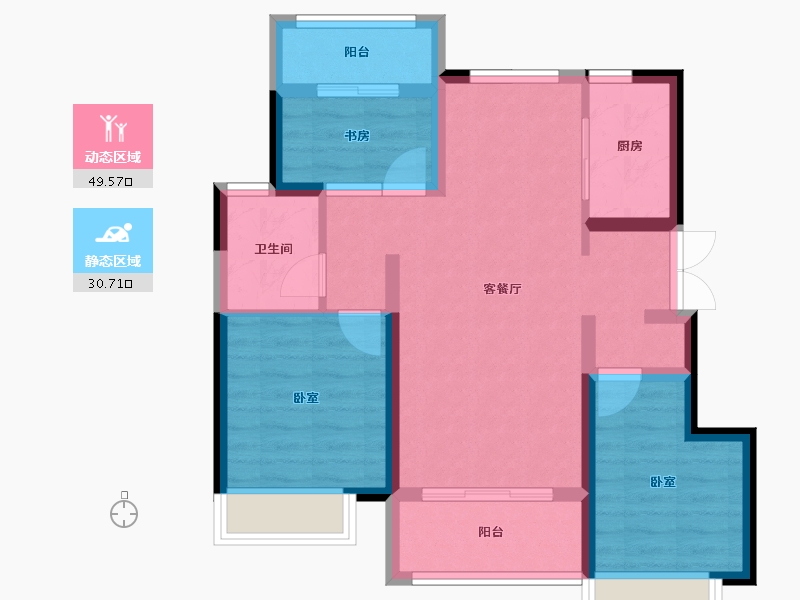 山东省-烟台市-佳园阅山府-71.05-户型库-动静分区