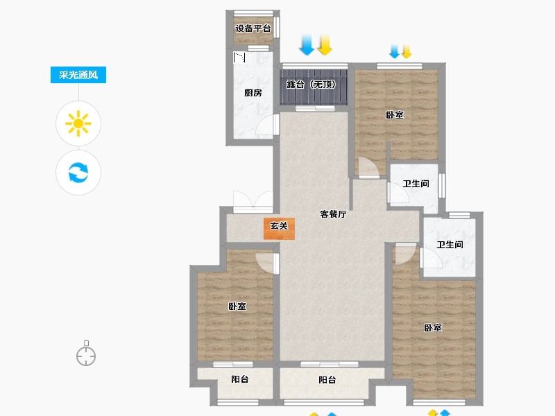 河南省-驻马店市-御都福邸-101.26-户型库-采光通风