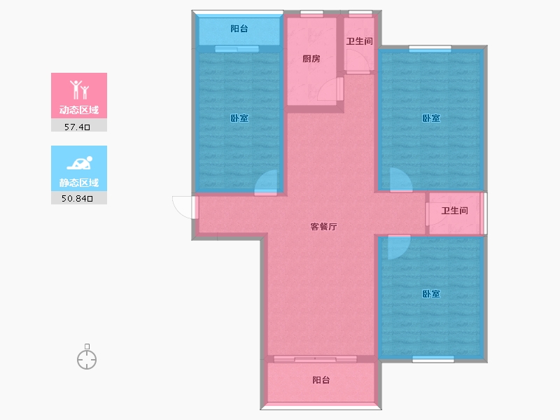 河南省-许昌市-荣城尚府-96.66-户型库-动静分区