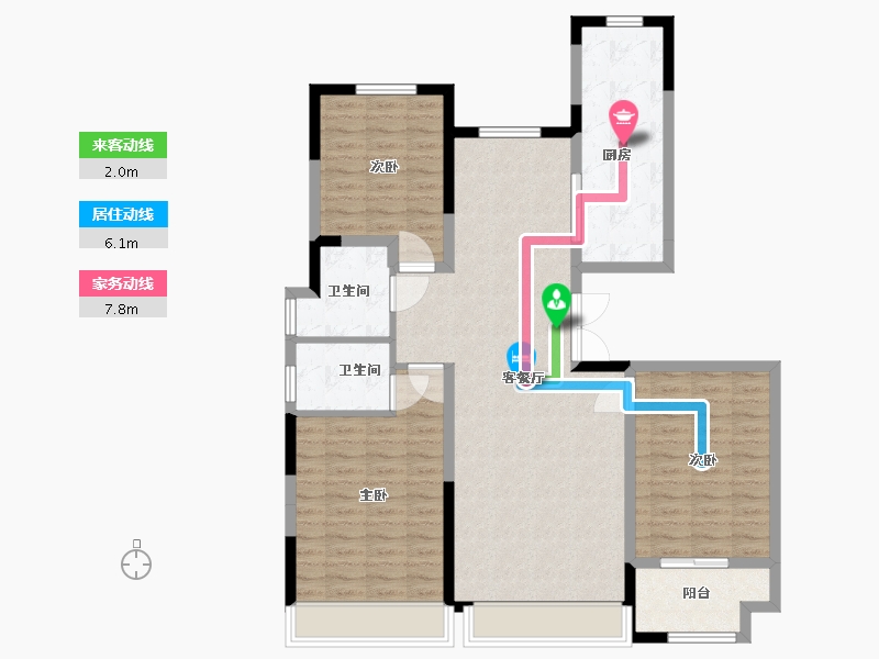 山东省-潍坊市-东金1号蓝郡-108.00-户型库-动静线